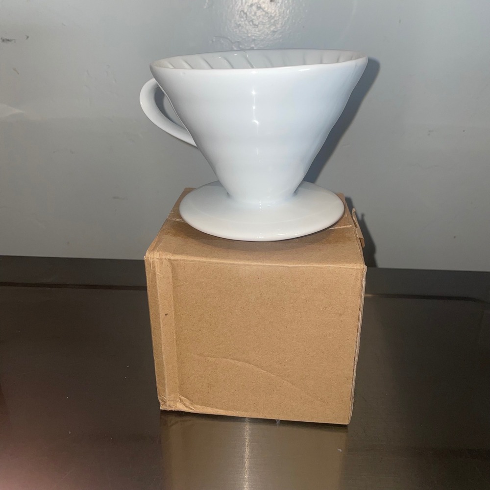 Hario VDC-02W V60 Ceramic Coffee Dripper White Size 02 Pour Over Coffee Maker